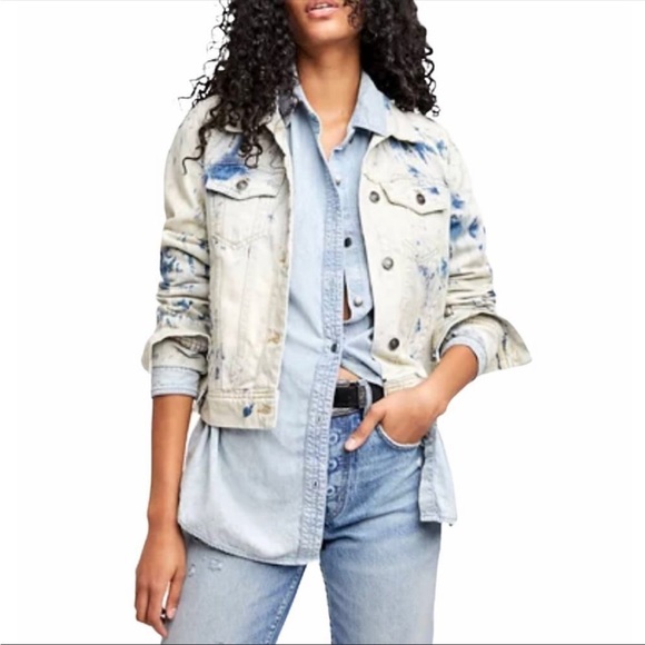 Free People Rumors Tie Dye Denim Jacket - Picture 2 of 15